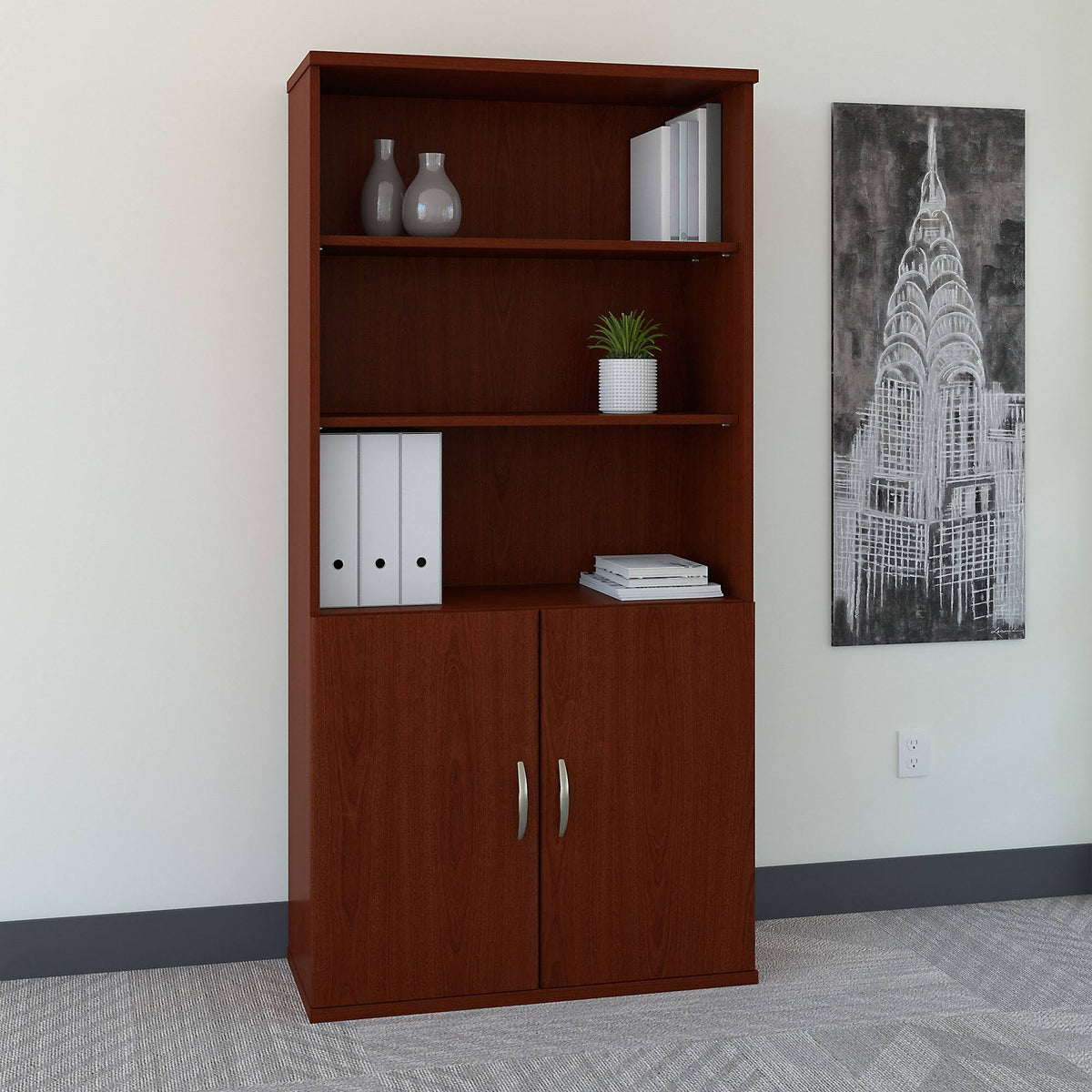 36W 5 Shelf Bookcase with Doors I823520
