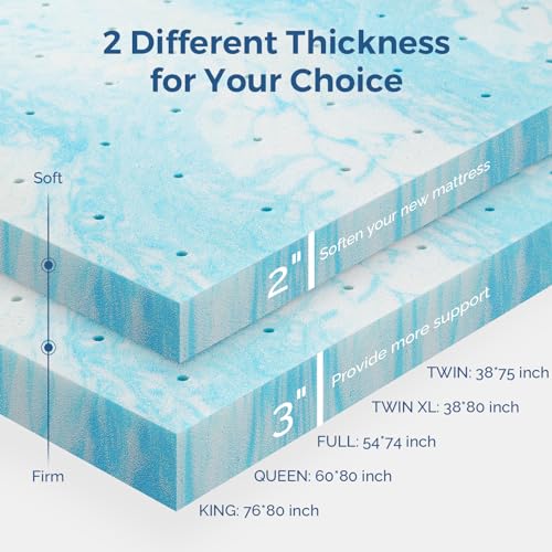 3 Inch Gel Memory Foam Queen Mattress Topper C83957