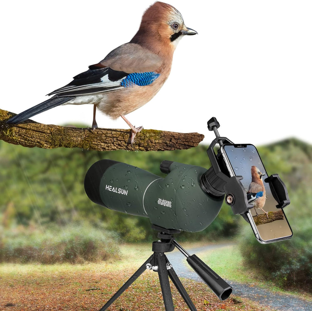 20-60x60 Spotting Scope with Carrying Case, Tripod and Smartphone Adapter Q2270