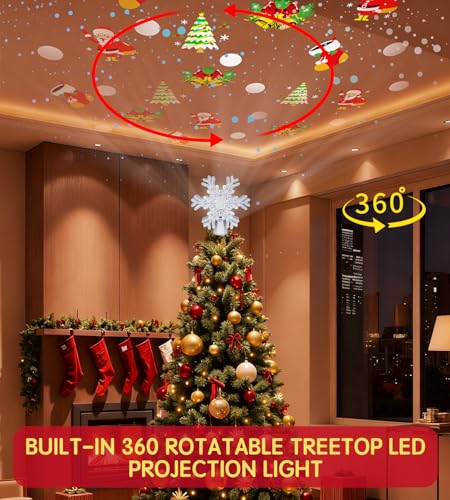 Golden Pentagram Christmas Tree Star Topper with Led Q33017