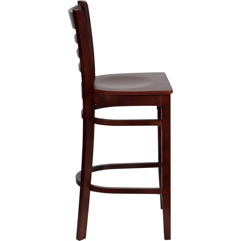 2 Pack Vertical Slat Back Wooden Barstool N9143