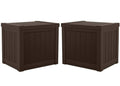 Resin 22-Gallon Patio Storage Deck Box, Java Brown 2 Pack Z836206