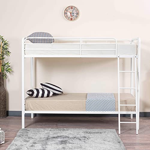 Twin Over Twin Metal Bunk Bed in Black J8783