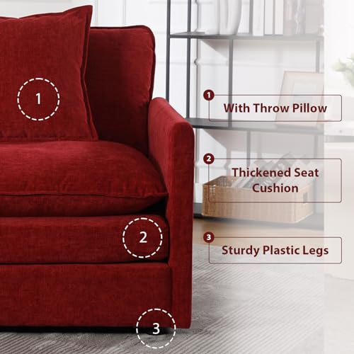 Blue Chenille Oversized Accent Chair with Ottoman D4899