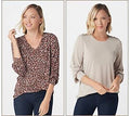 Set of 2 LiquidKnit Tops, Size Large, Neutral/Wheat U9340
