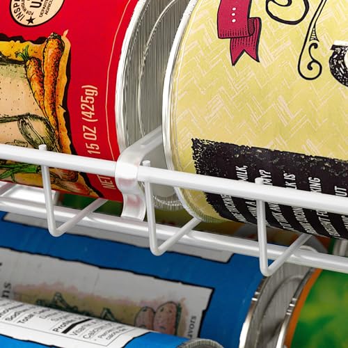 Stackable Can Rack, Silver, Adjustable Plastic Dividers, Holds 36 Cans V948243