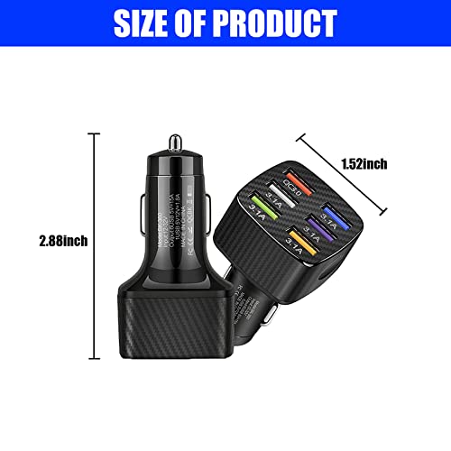 Car Charger Adapter, 6 USB Multi Port Fast Charger, QC3.0 USB Fast Charger R798