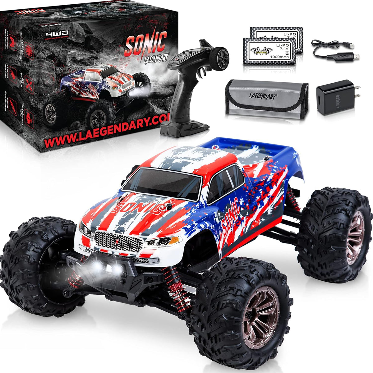 Off Road Remote Control Car 4x4 Truck 1:16 Scale Black Yellow O637