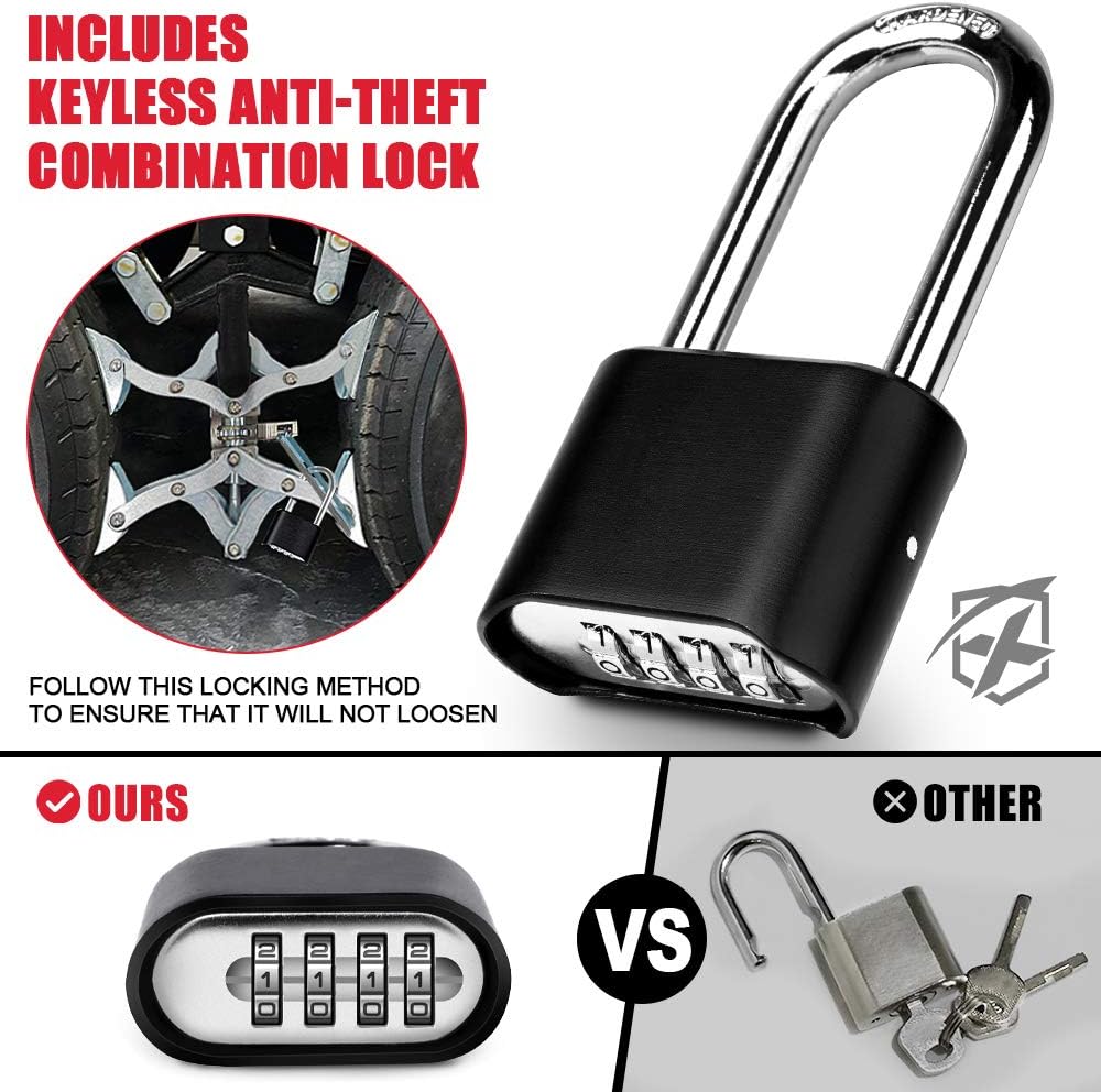 Wheel Stabilizer with Anti-Theft Combination Lock, Pair W643