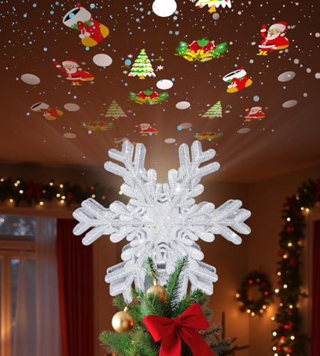 Golden Pentagram Christmas Tree Star Topper with Led Q33017