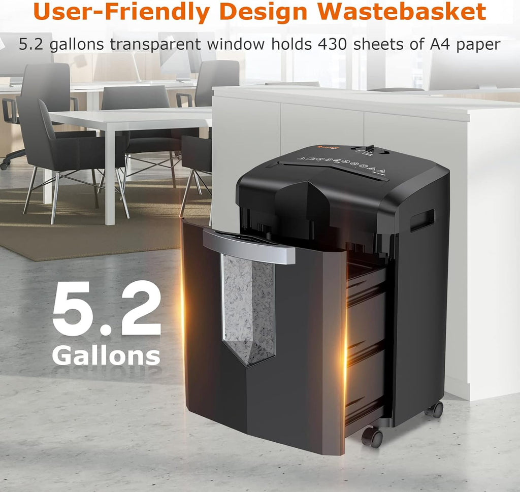 12-Sheet Micro Cut Paper Shredder with 5.2 Gallons Pullout Basket R740