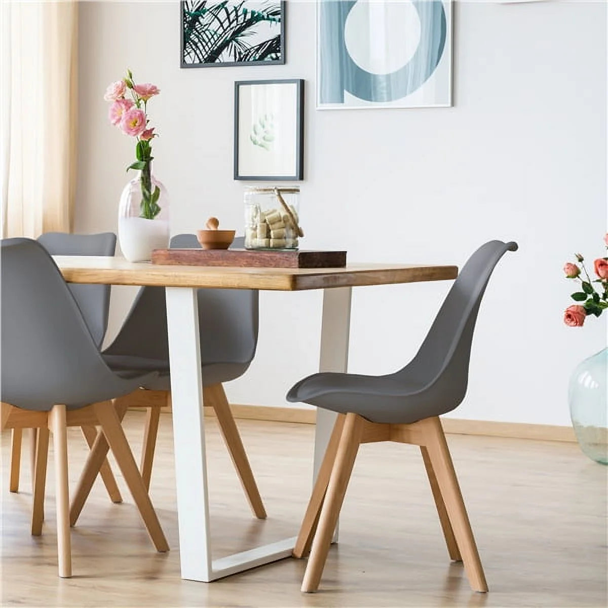 Dark Gray Upholstered Dining Chairs Set of 4 B967984