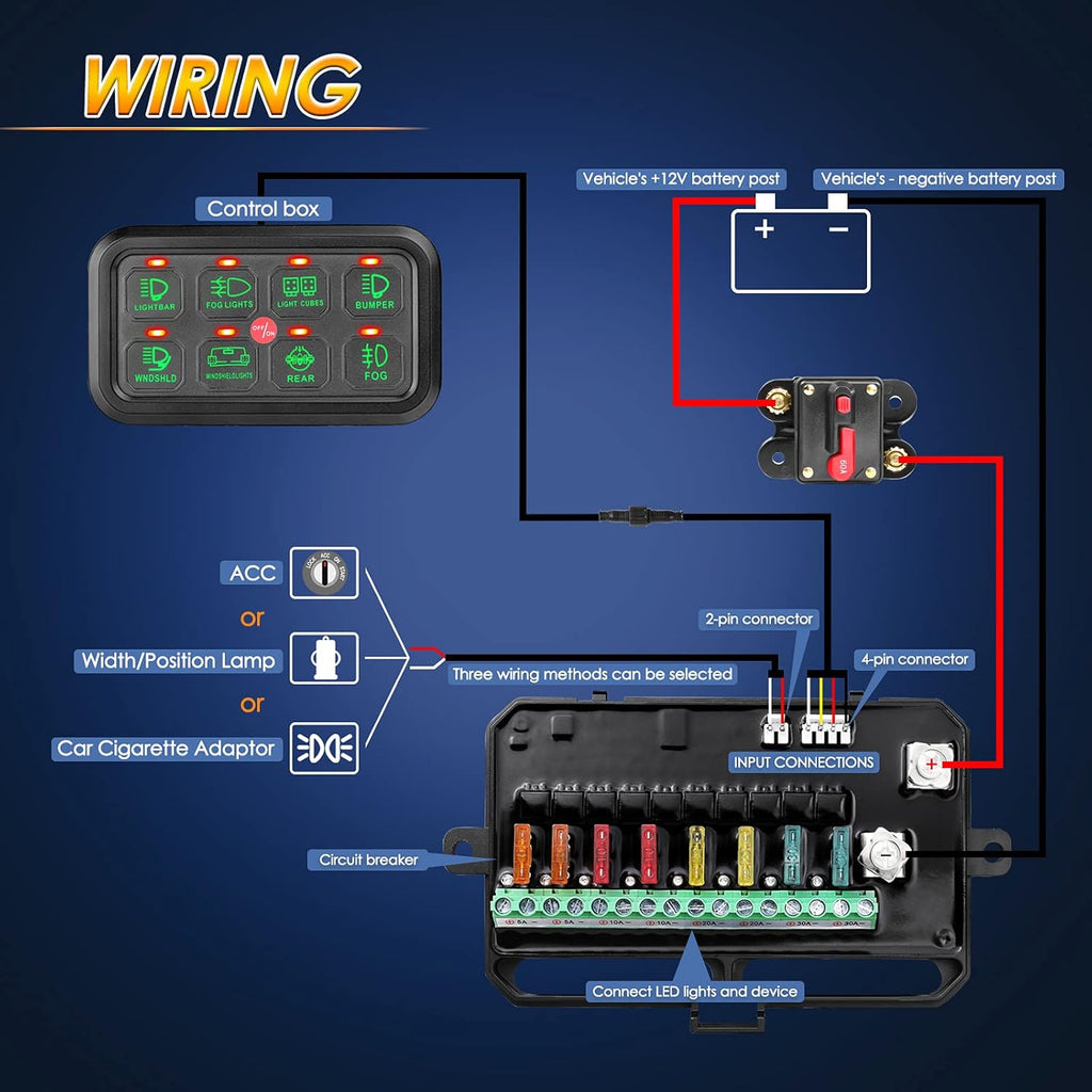 8 Gang Switch Panel with Touch Control and Harness K18612
