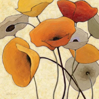 Framed Canvas Art - Pumpkin Poppies U532