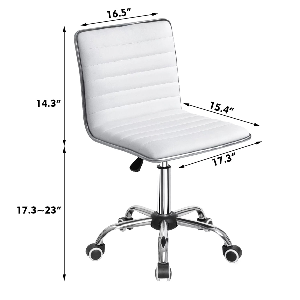 White Faux Leather Armless Office Chair I464853
