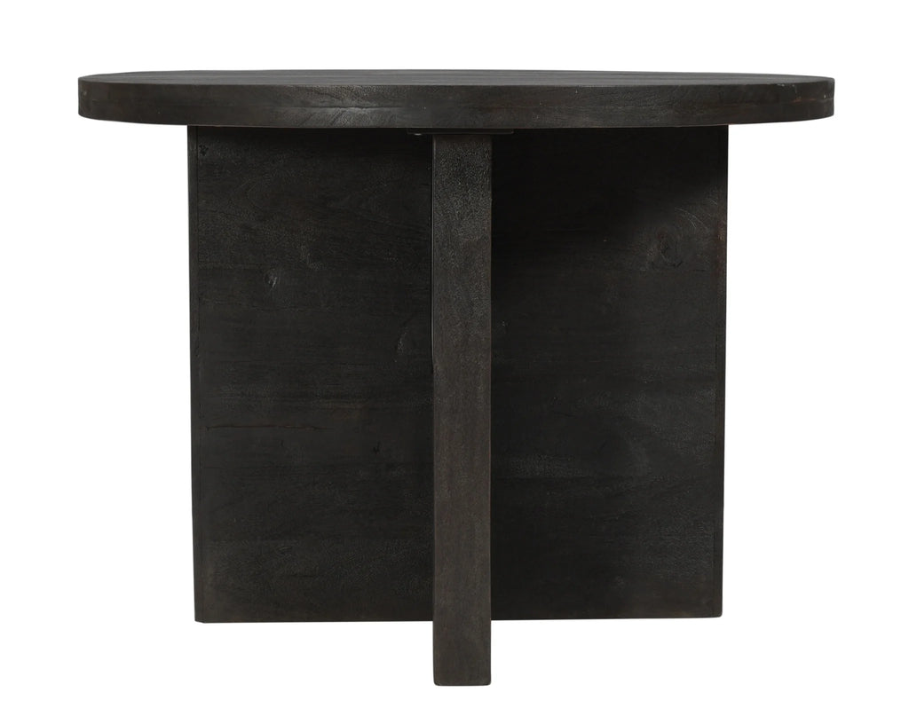 Dark Gray Rounded Solid Wood Dining Table I43897