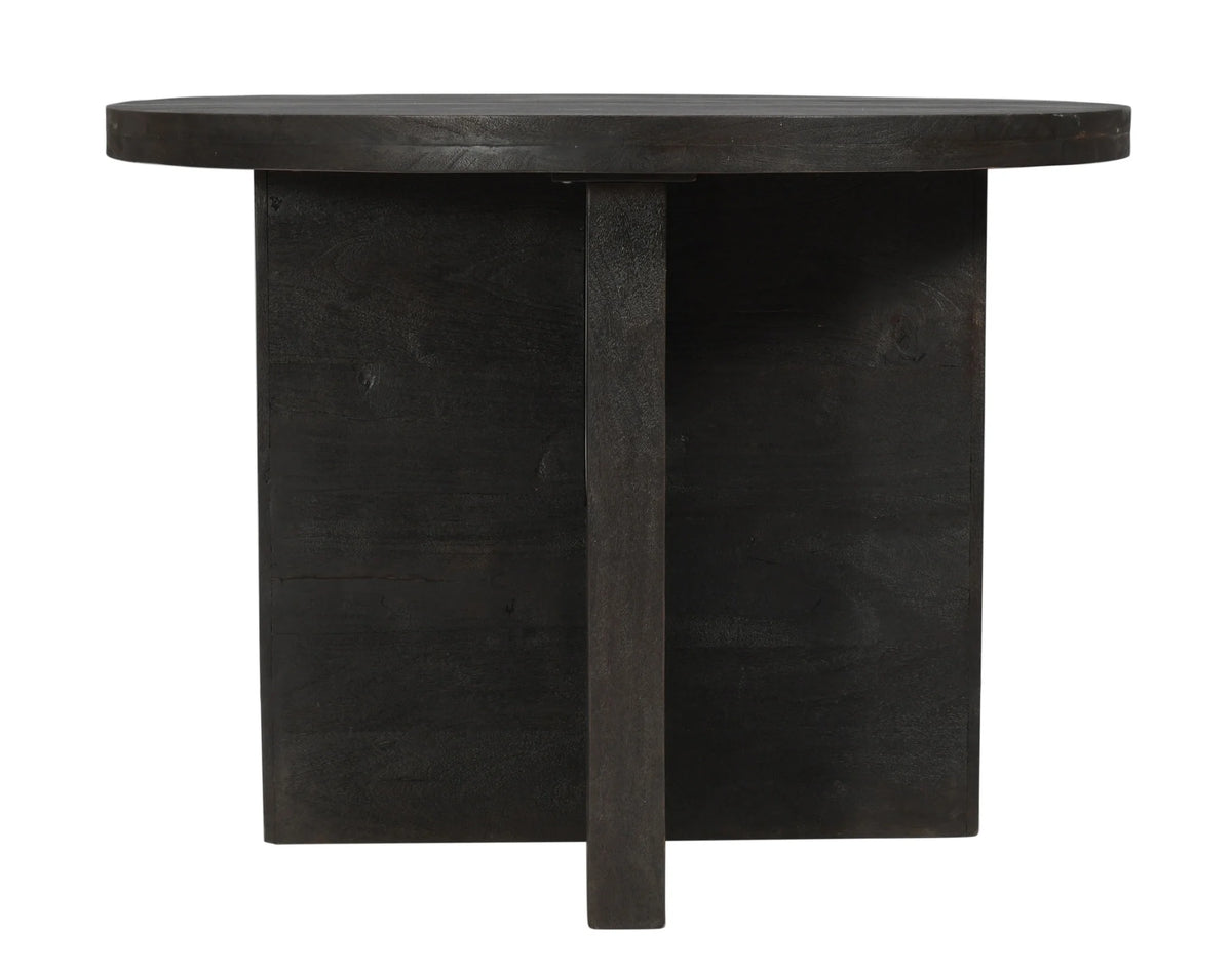 Dark Gray Rounded Solid Wood Dining Table I43897