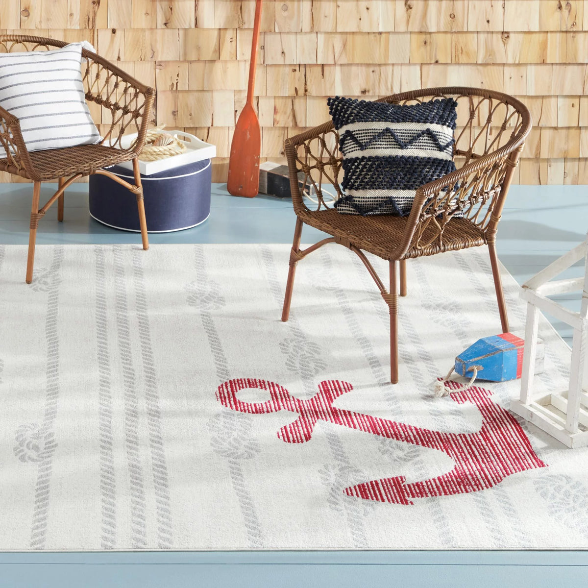 Ivory/Grey Indoor/Outdoor Area Rug L227