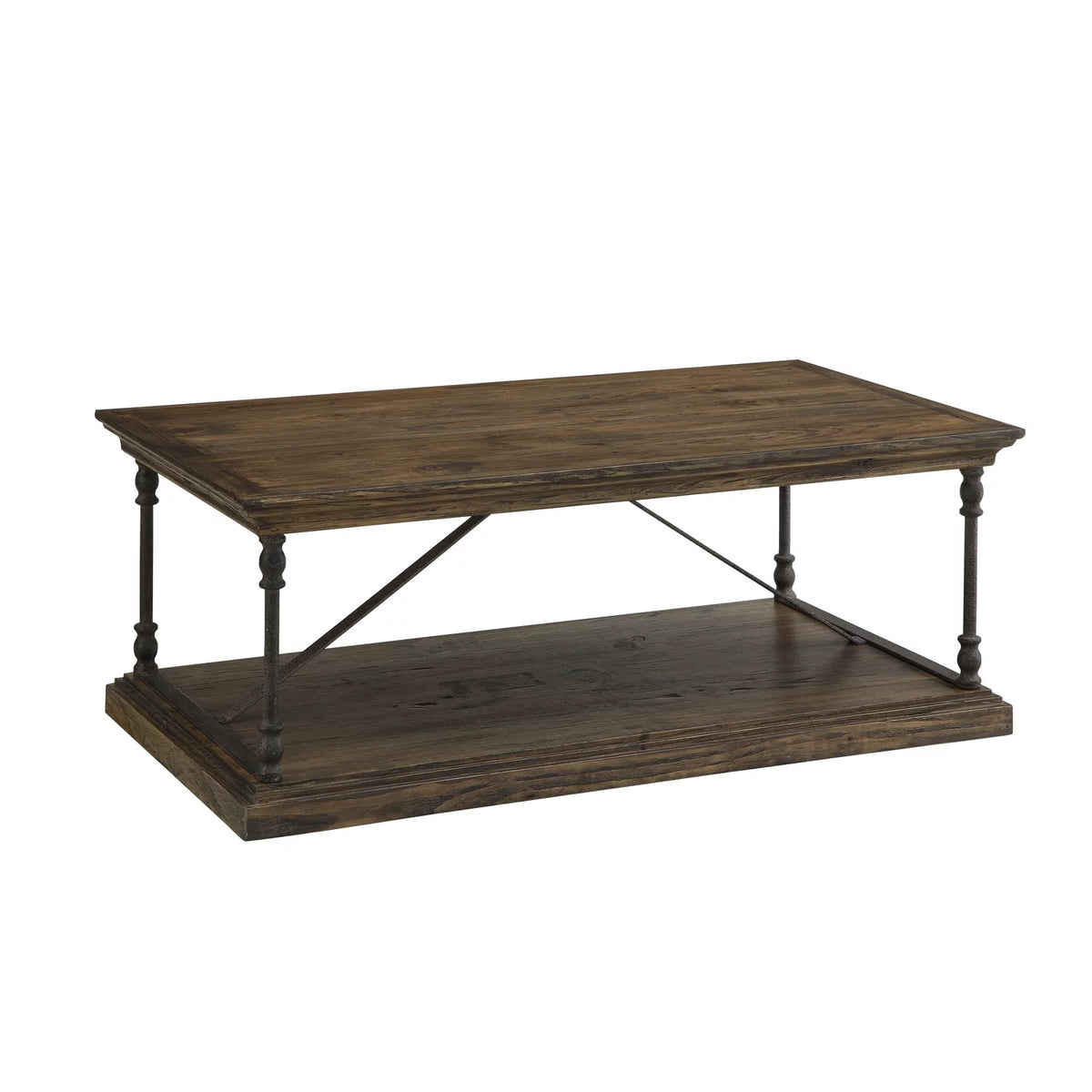 Medium Brown Cocktail Table with Slab Top and Base V91764