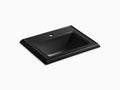 Black Drop-In Bathroom Sink with Single Faucet Hole K85835