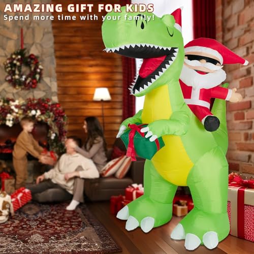 8FT Inflatable Witch Decorations with Built-in LED Lights D6355