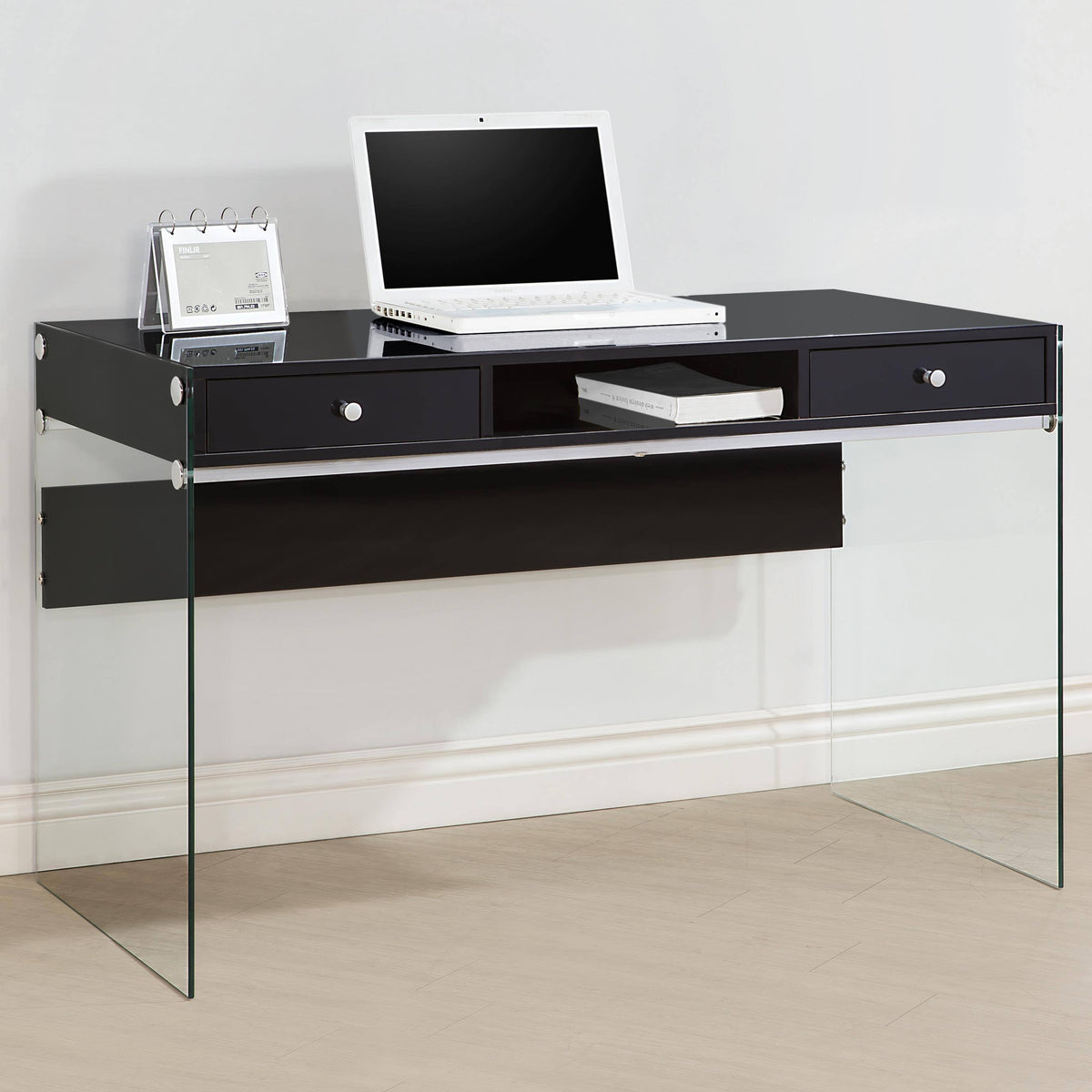 Glossy Black Computer Desk J21350