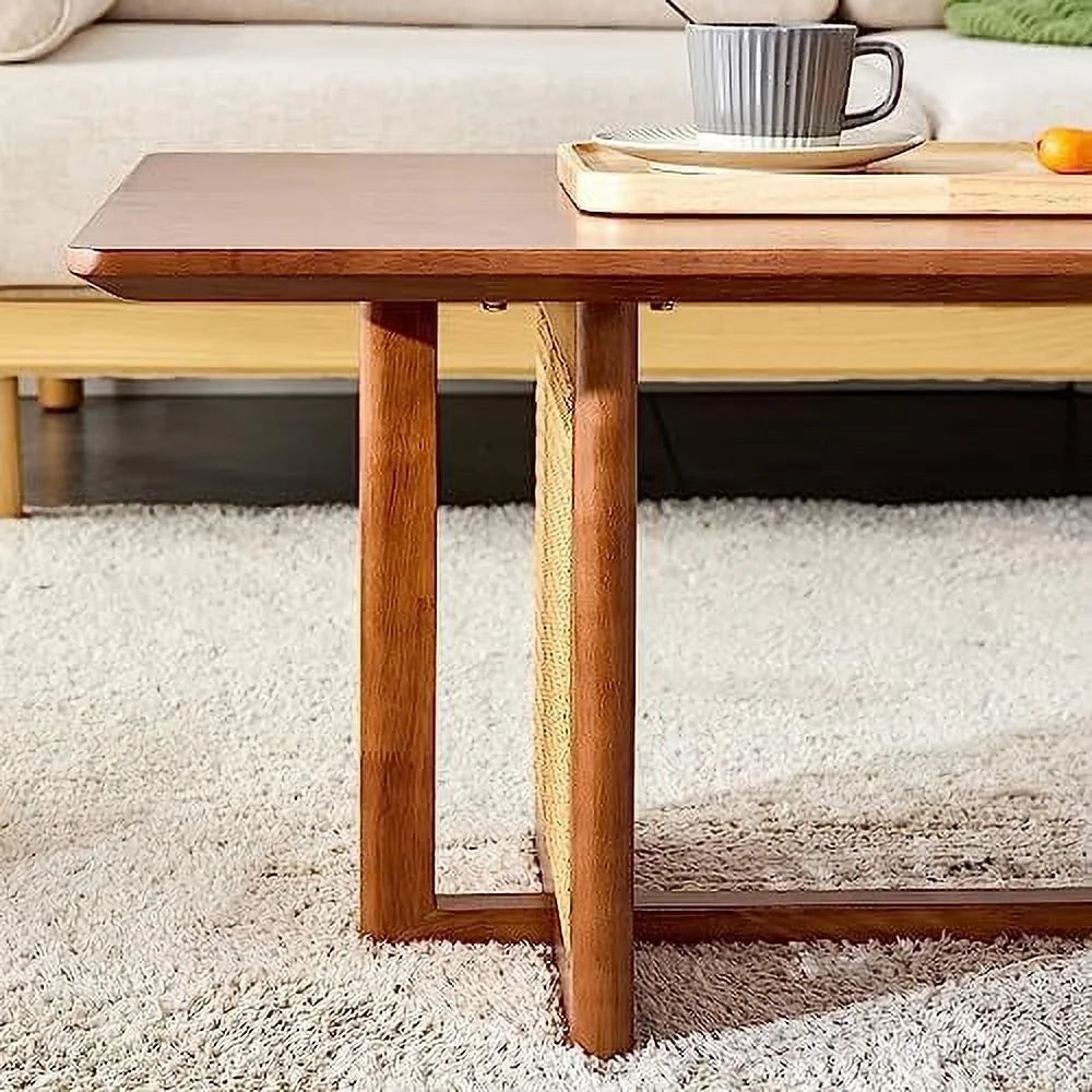 Rectangle Rustic Wood Coffee Table with Metal Legs Z82302