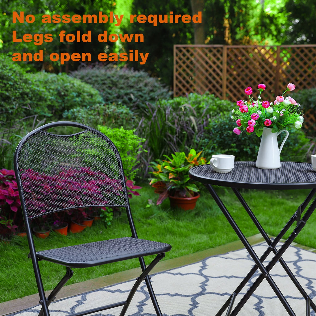 3 Pieces Metal Folding Bistro Set K552819