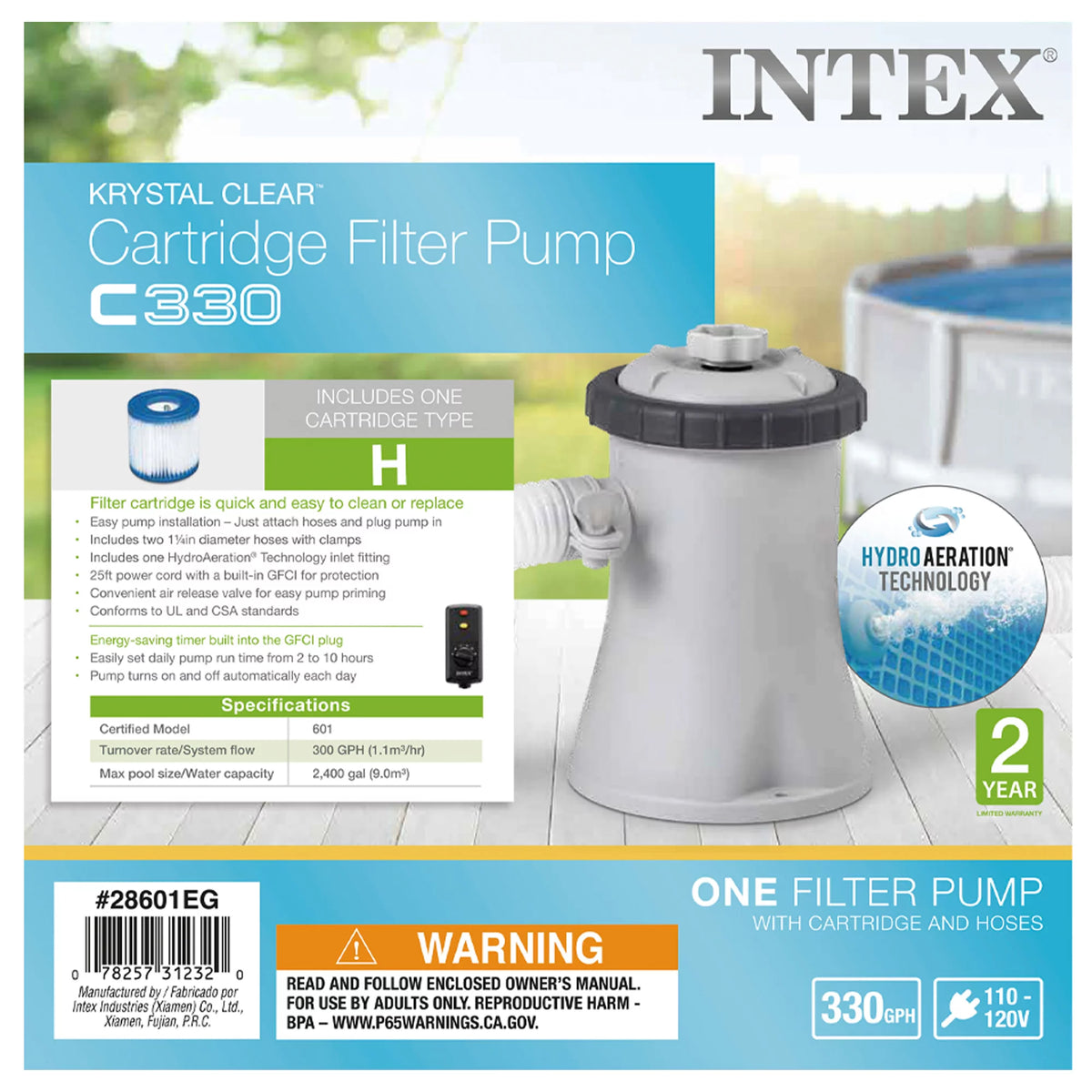 Inflatable Outdoor Pool with Filter Pump L3114