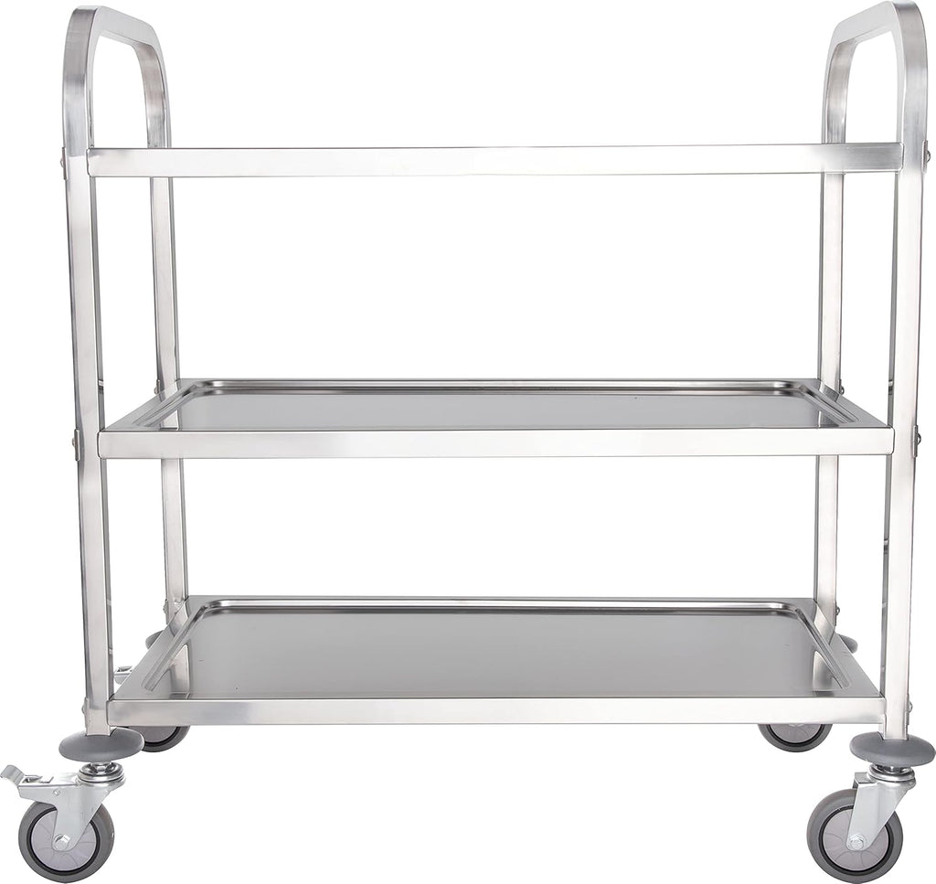 3 Shelf Stainless Steel Utility Cart, 400 Pound Capacity M94739