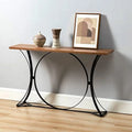 Rustic Wood Console Table with Metal Frame J24005