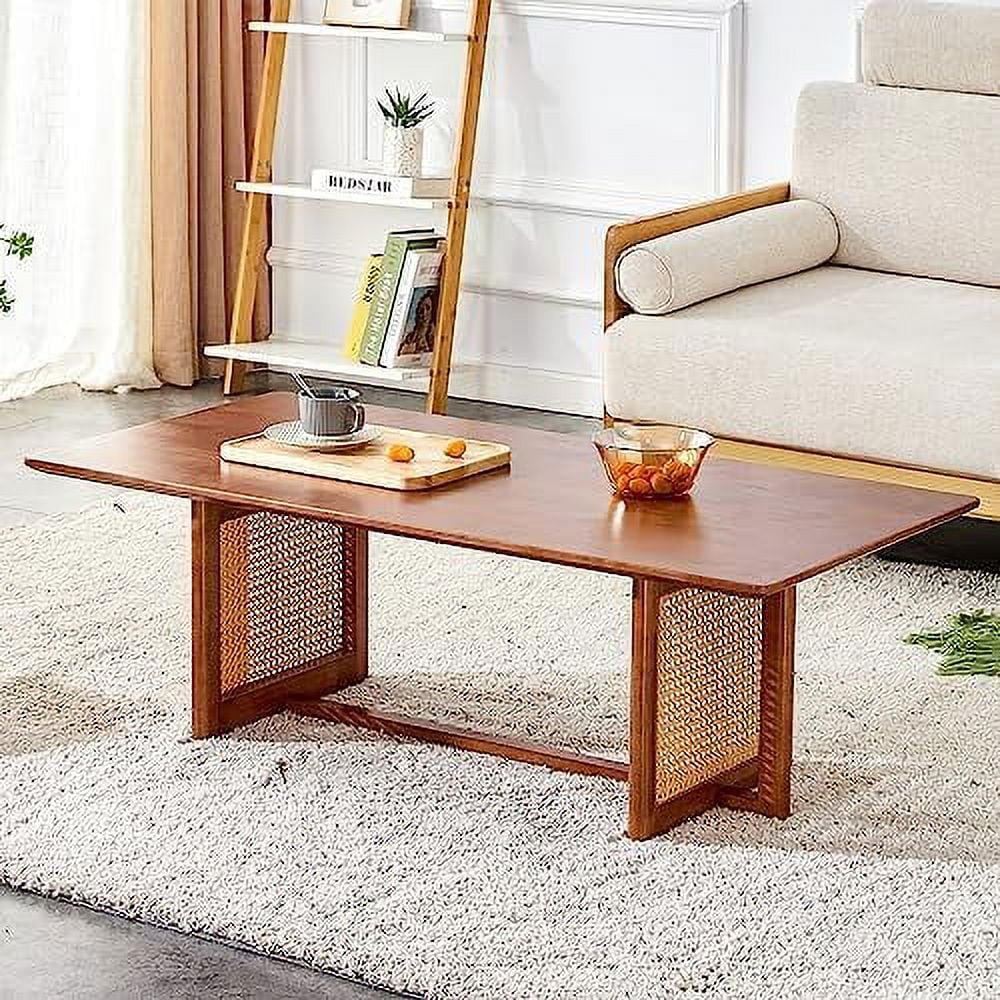 Rectangle Rustic Wood Coffee Table with Metal Legs Z82302
