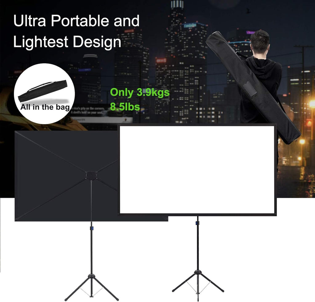 80 Inch 16:9 Portable Projector Screen with Stand X248395