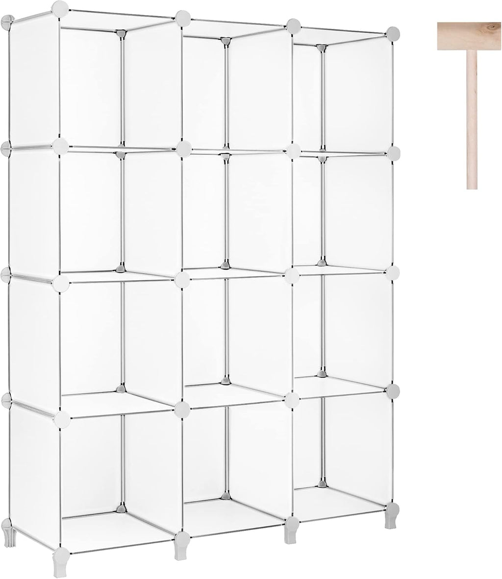 12-Cube White Plastic Storage Shelves Y150714