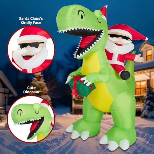 8FT Inflatable Witch Decorations with Built-in LED Lights D6355