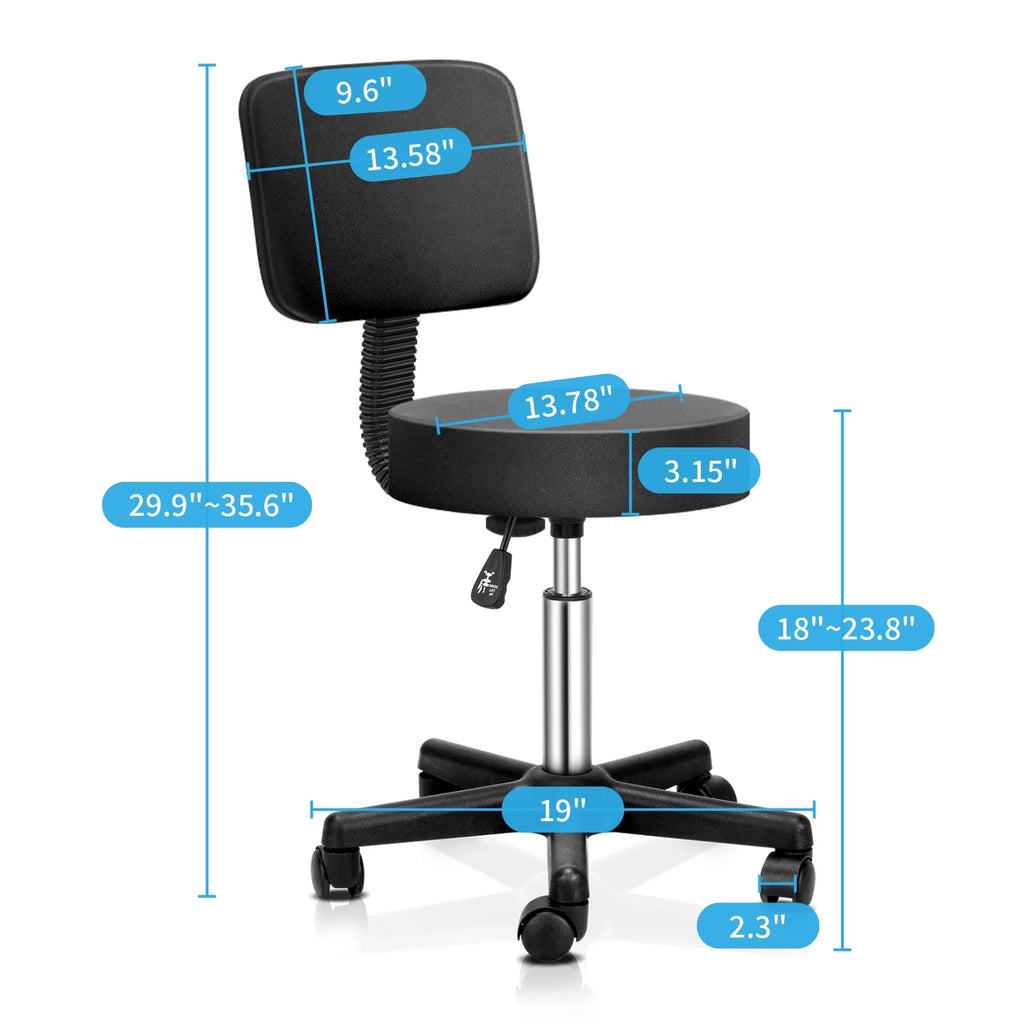 Adjustable Rolling Stool with Back A696