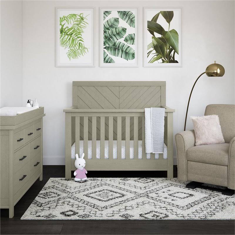 5-in-1 Convertible Crib in Mineral Gray Y117