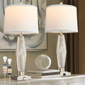 Table Lamps Set of 2 with USB A+C Charging Ports White Shade K33601