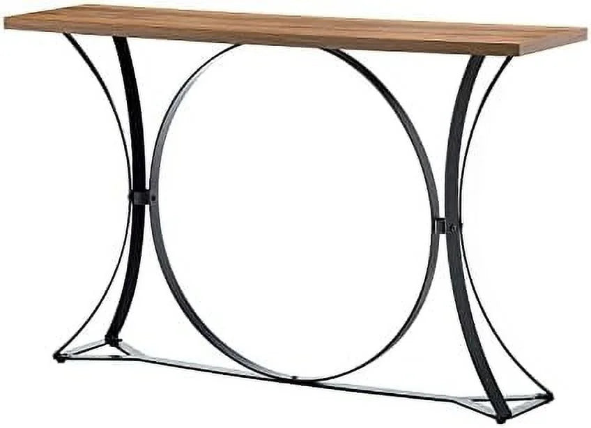 Rustic Wood Console Table with Metal Frame J24005