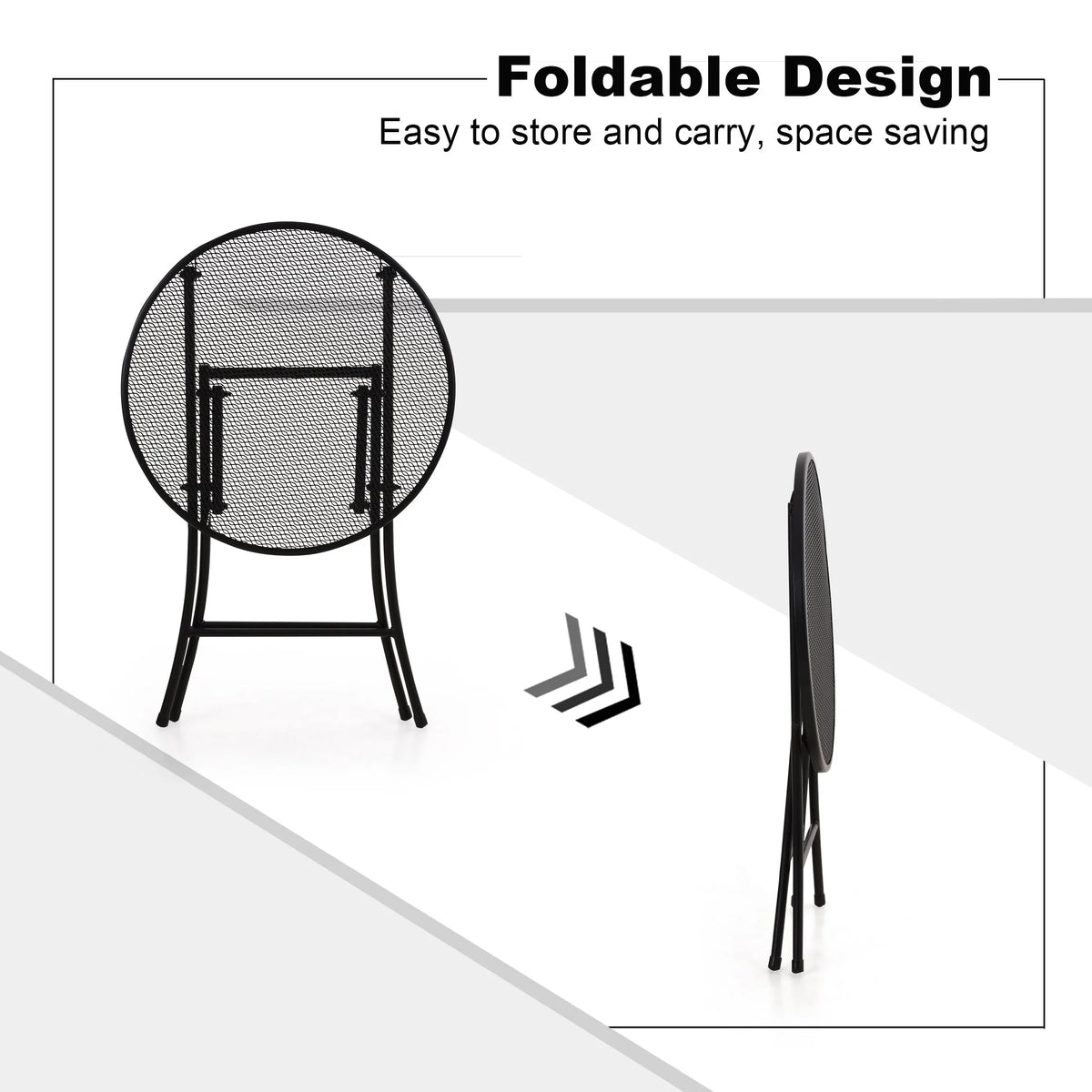 3 Pieces Metal Folding Bistro Set K552819