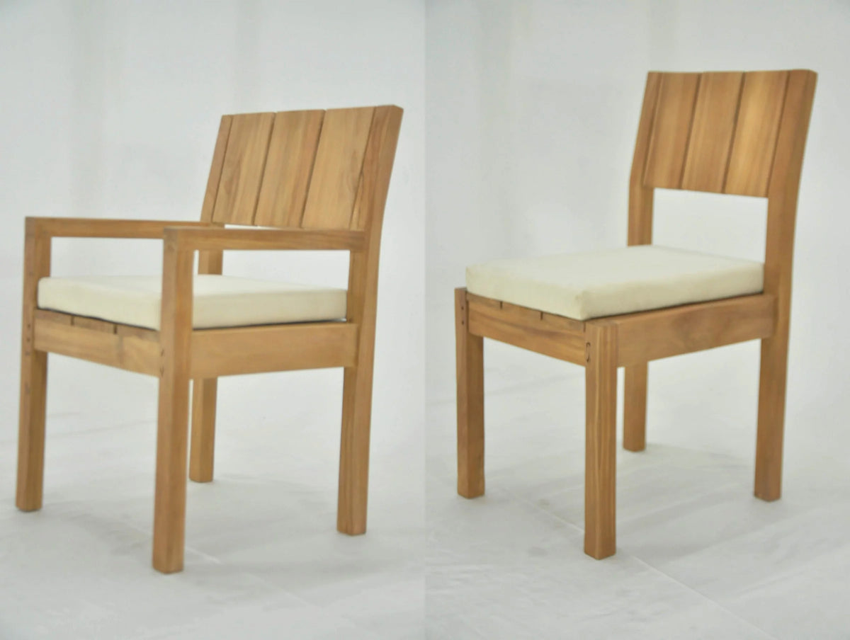 Grade-A Teak 7 Pc Dining Set with 52" Round Table and 6 Arm Chairs C79179