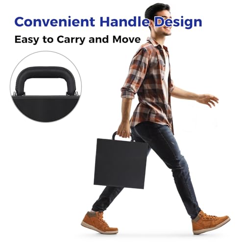 Black Blue Trading Card Storage Box with Handle Y34881