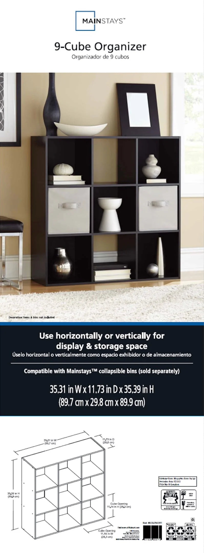 9-Cube Storage Organizer White A9420