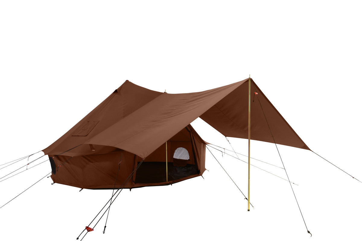 Regatta Awning - Desert Red - 10' for Bell Tent - Complete Canopy with Poles R29183