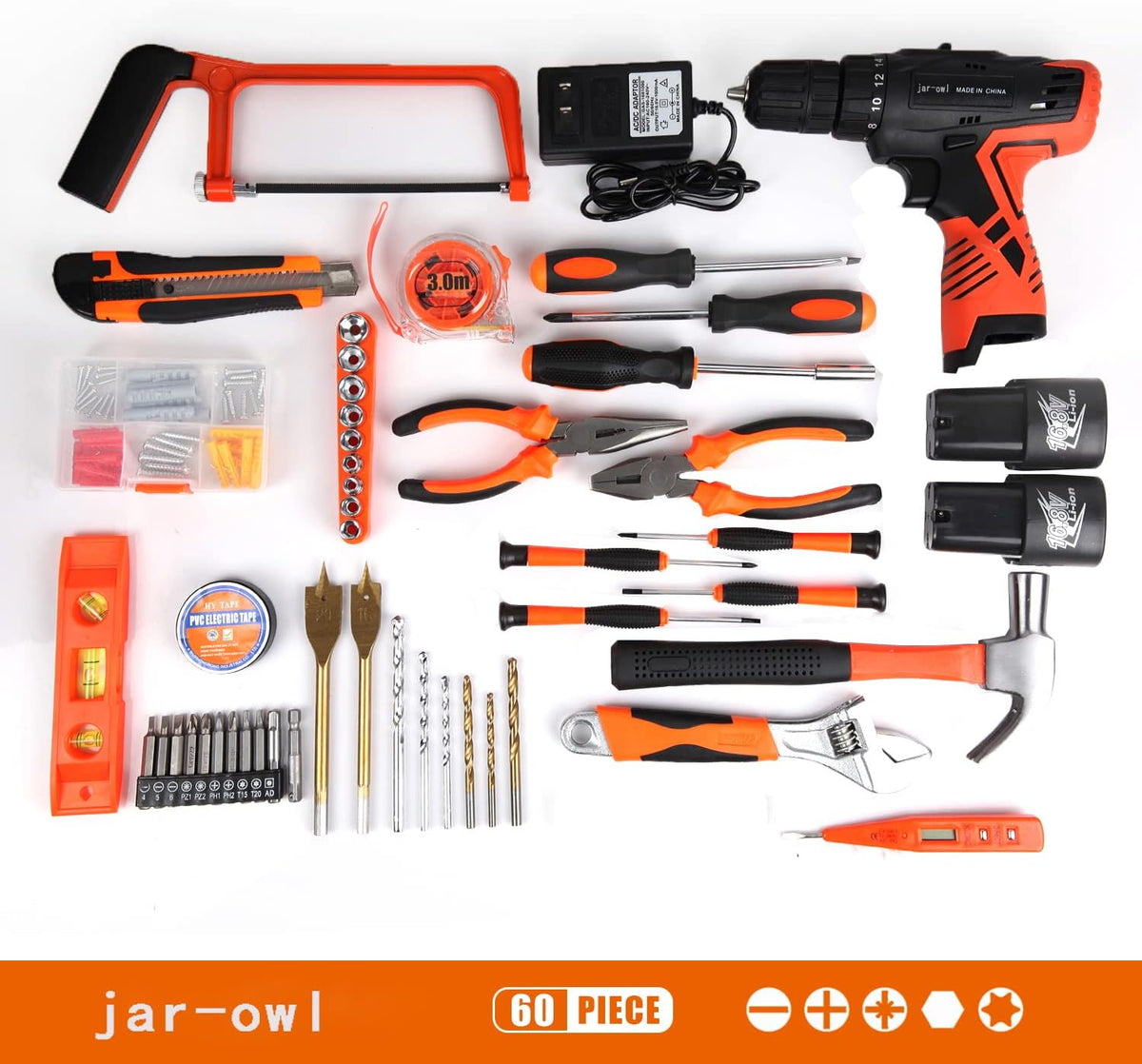 60pcs Cordless Drill Tool Set with Toolbox S57220