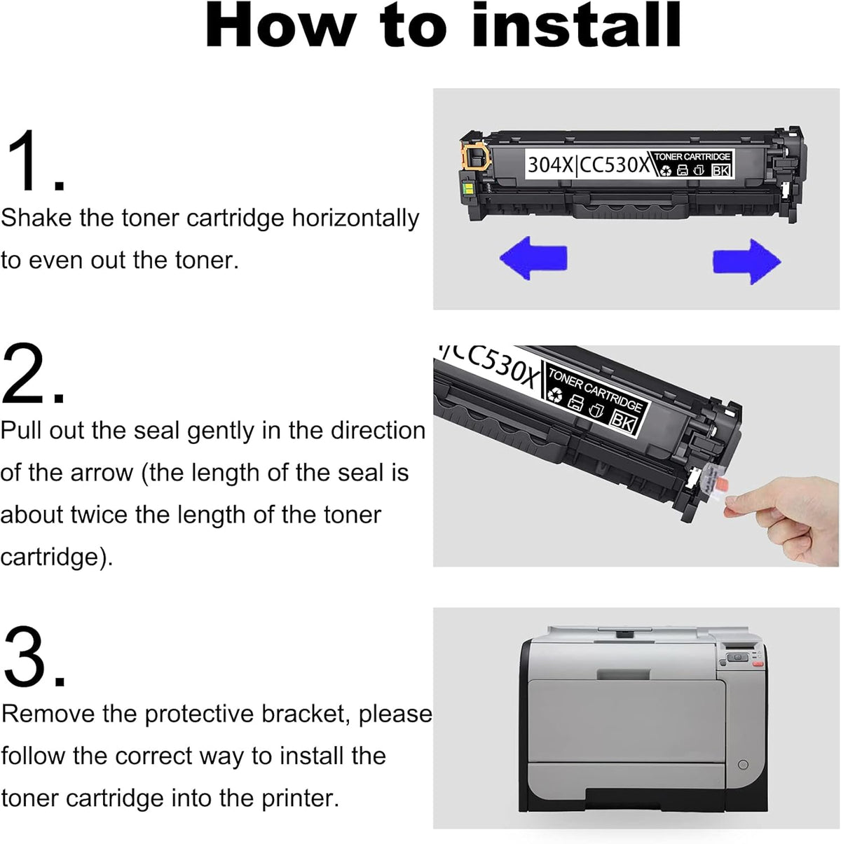 3 Pack Black Toner Cartridge for HP CP2025 CM2320 Printer Q719918