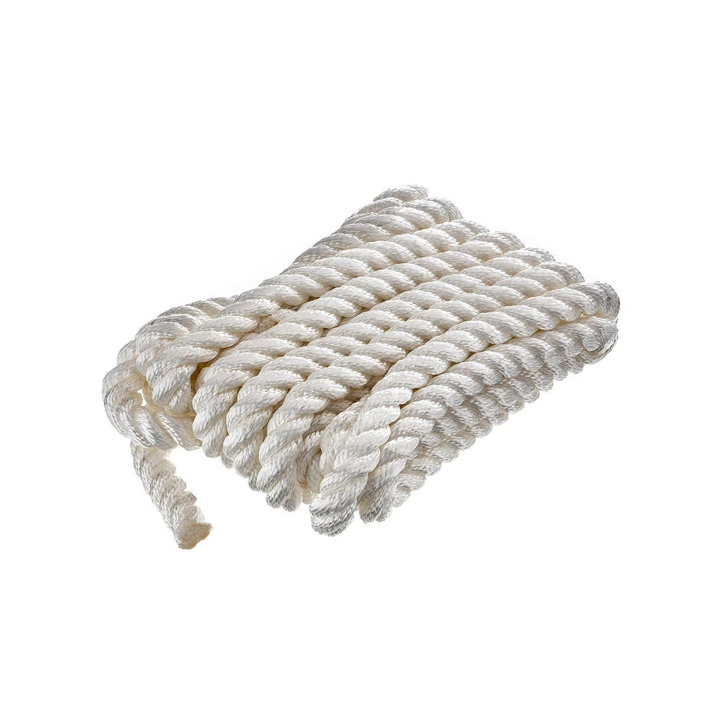3-Strand Twisted Nylon Dock Rope, ¾-Inch x 25 Feet, White J4467