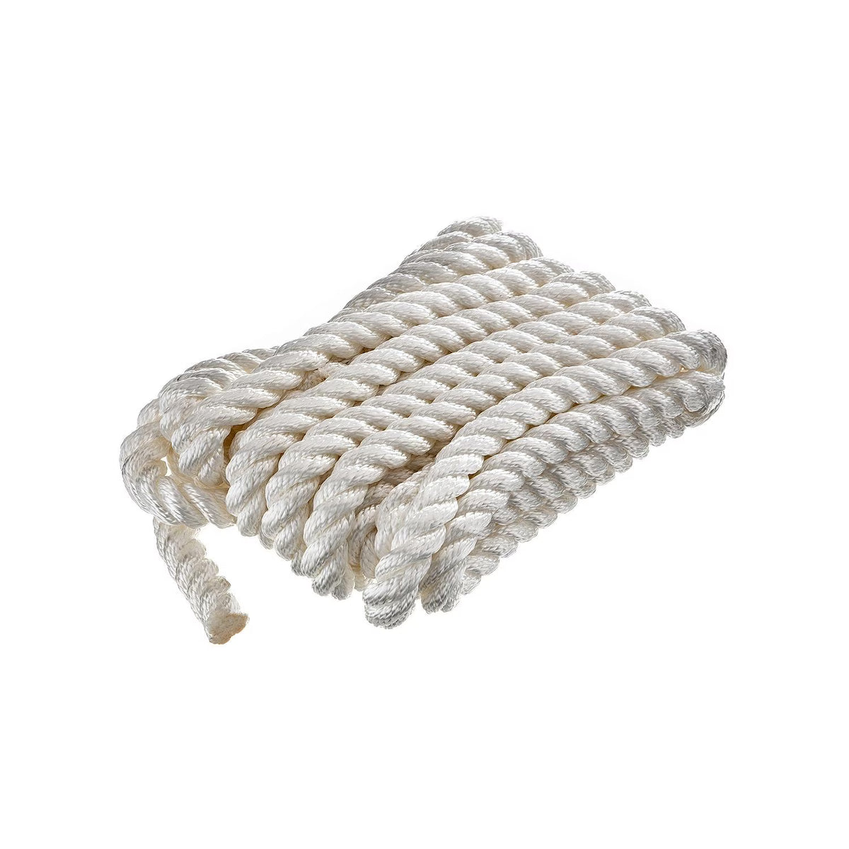 3-Strand Twisted Nylon Dock Rope, ¾-Inch x 25 Feet, White J4467