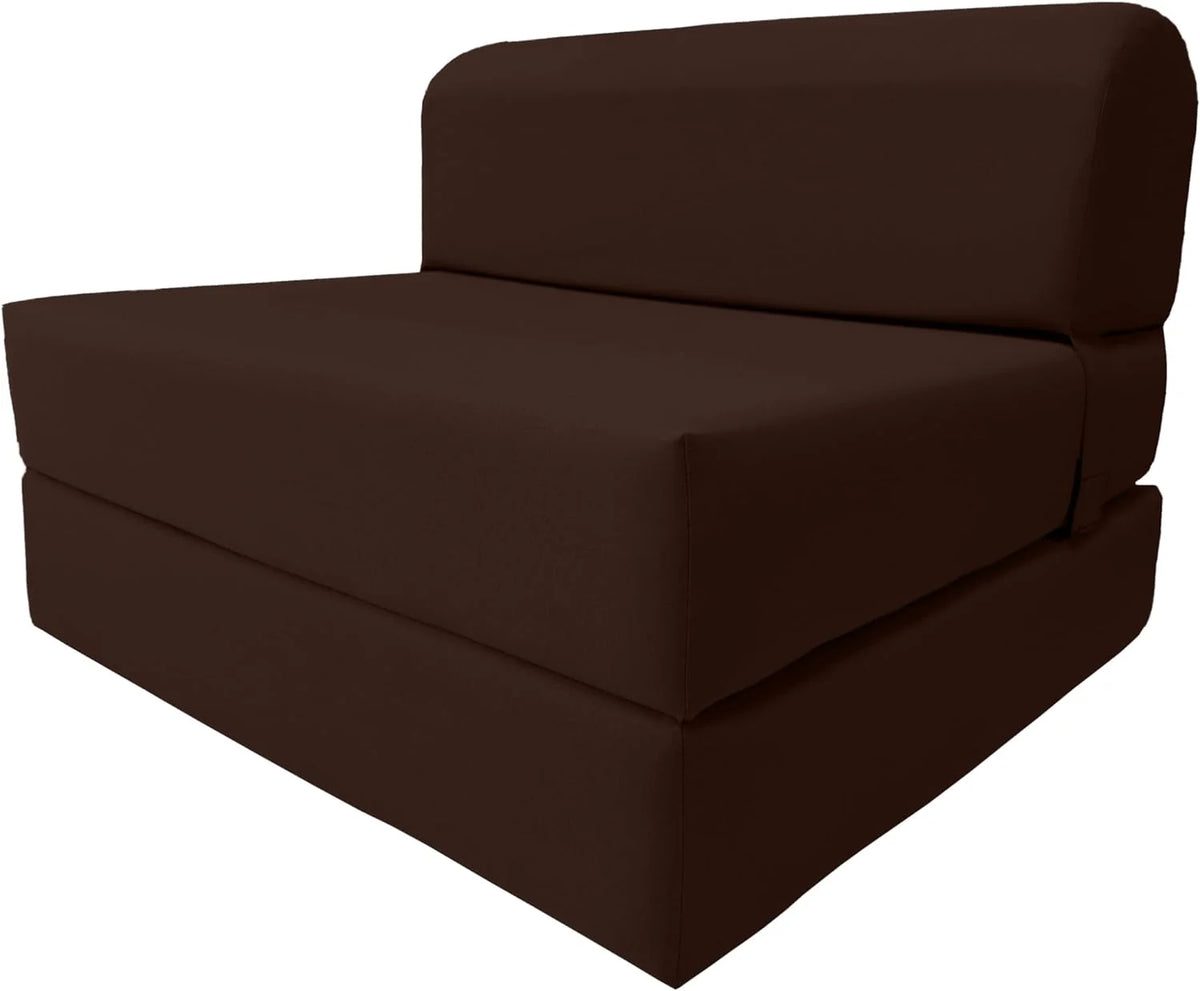 Twin Size Brown Folding Foam Sleeper Chair E768043
