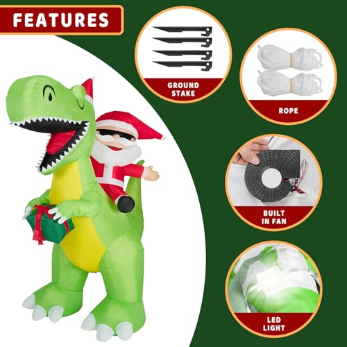 8FT Inflatable Witch Decorations with Built-in LED Lights D6355